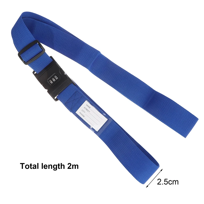 1pc Adjustable Luggage Strap Cross Belt Packing Travel Suitcase Nylon Lock Buckle Strap Baggage Belts Camping Bag Accessories 2m