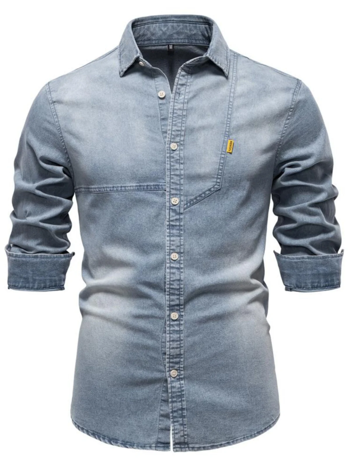 

Spring Denim irt Coats Men's Faion Casual Top Wear Breathable Moisture ng Long Sve Button up Slim Fit Urban Sle