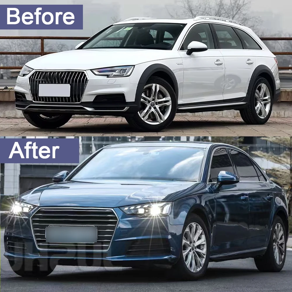 

2 шт. светодиодные фары в сборе для Audi A4 B9 2017-2020 фары Plug and Play со светодиодными DRL динамические поворотные передние фары