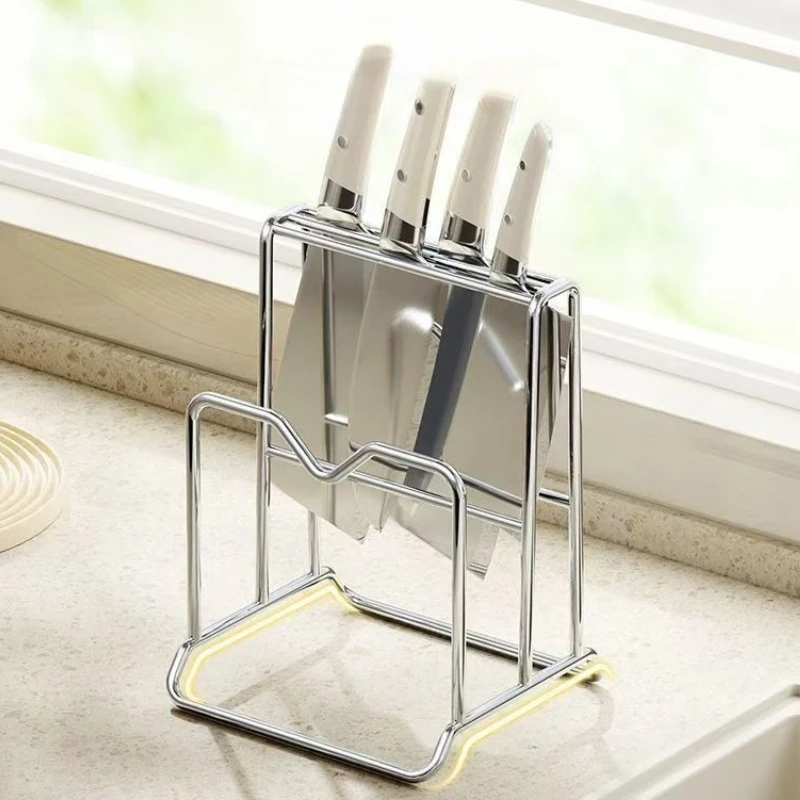 

Stainless Steel Kitchen Knife Rack Cutting Board Holder Pot Lid Stand Kitchen Organizer Racks