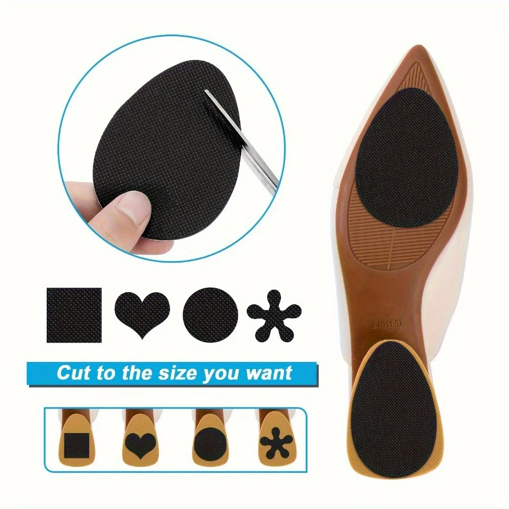 5 أزواج من الملصقات النعلية المضادة للانزلاق، وسادات نعل الأحذية ذاتية اللصق المقاومة للاهتراء، مناسبة للكعب العالي