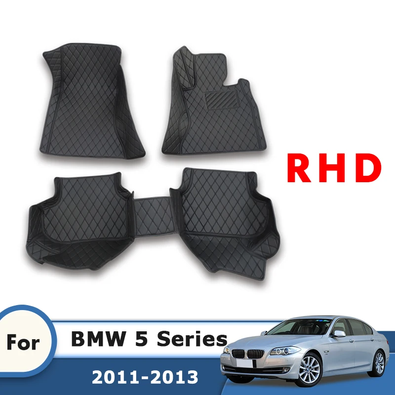 

Автомобильные коврики RHD для BMW 5 серии 2013 2012 2011, водонепроницаемые кожаные ковры на заказ, автоаксессуары, украшение интерьера, чехол