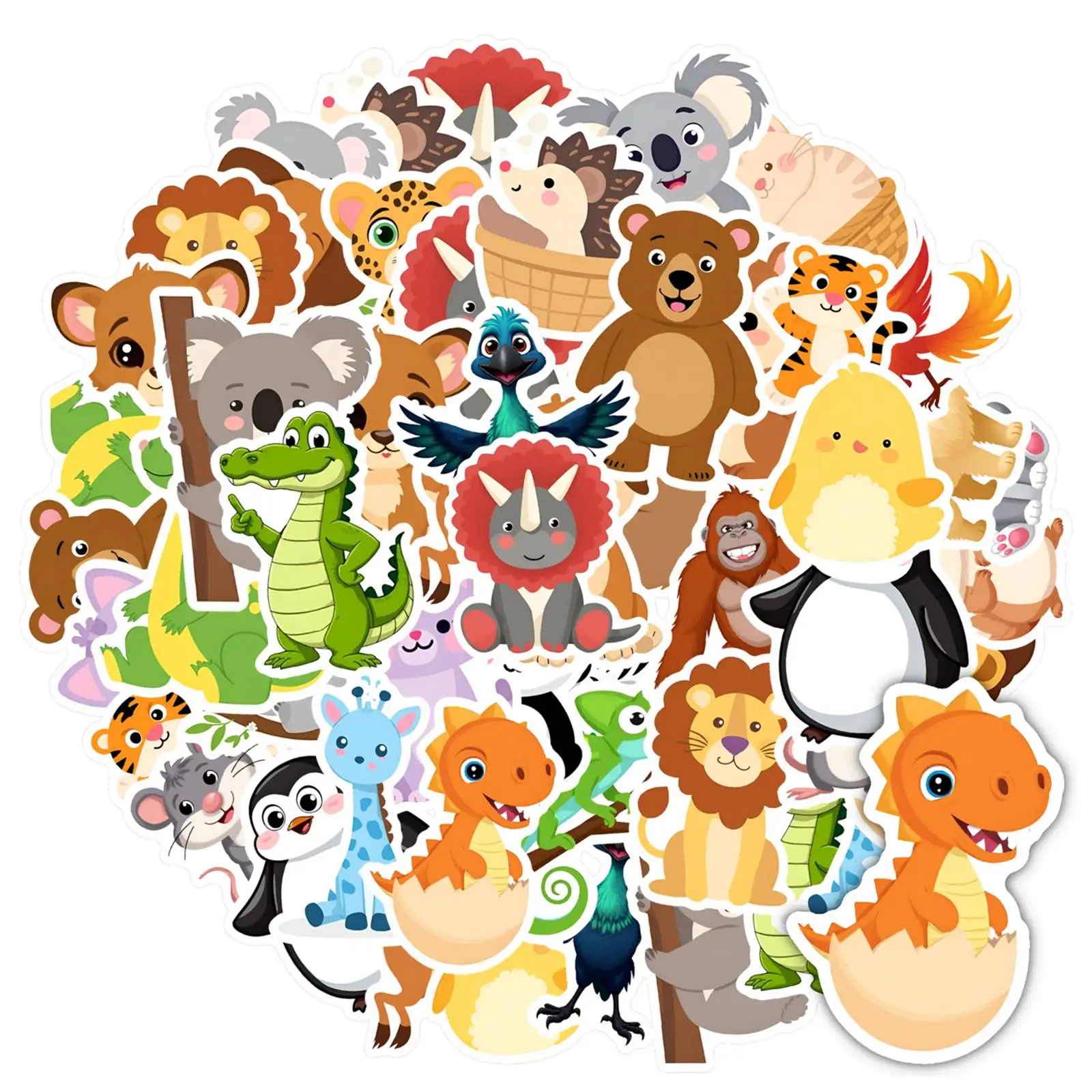 

35-50 шт. игривых наклеек с сафари-тематикой, причудливые наклейки с животными джунглей, набор стикеров для гитары, скейтборда, ноутбука, DIY