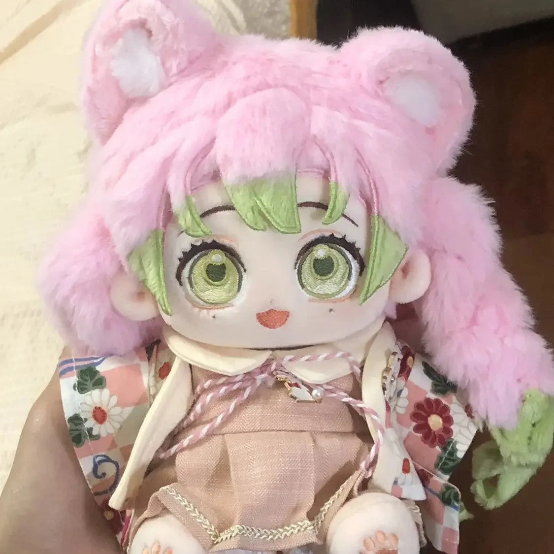 

Anime Role Kanroji Mitsuri Iguro Obanai Cosplay Plush Cotton Stuffed Doll Body Dress Up Plushie Pillow Toys Figures Gift 20cm