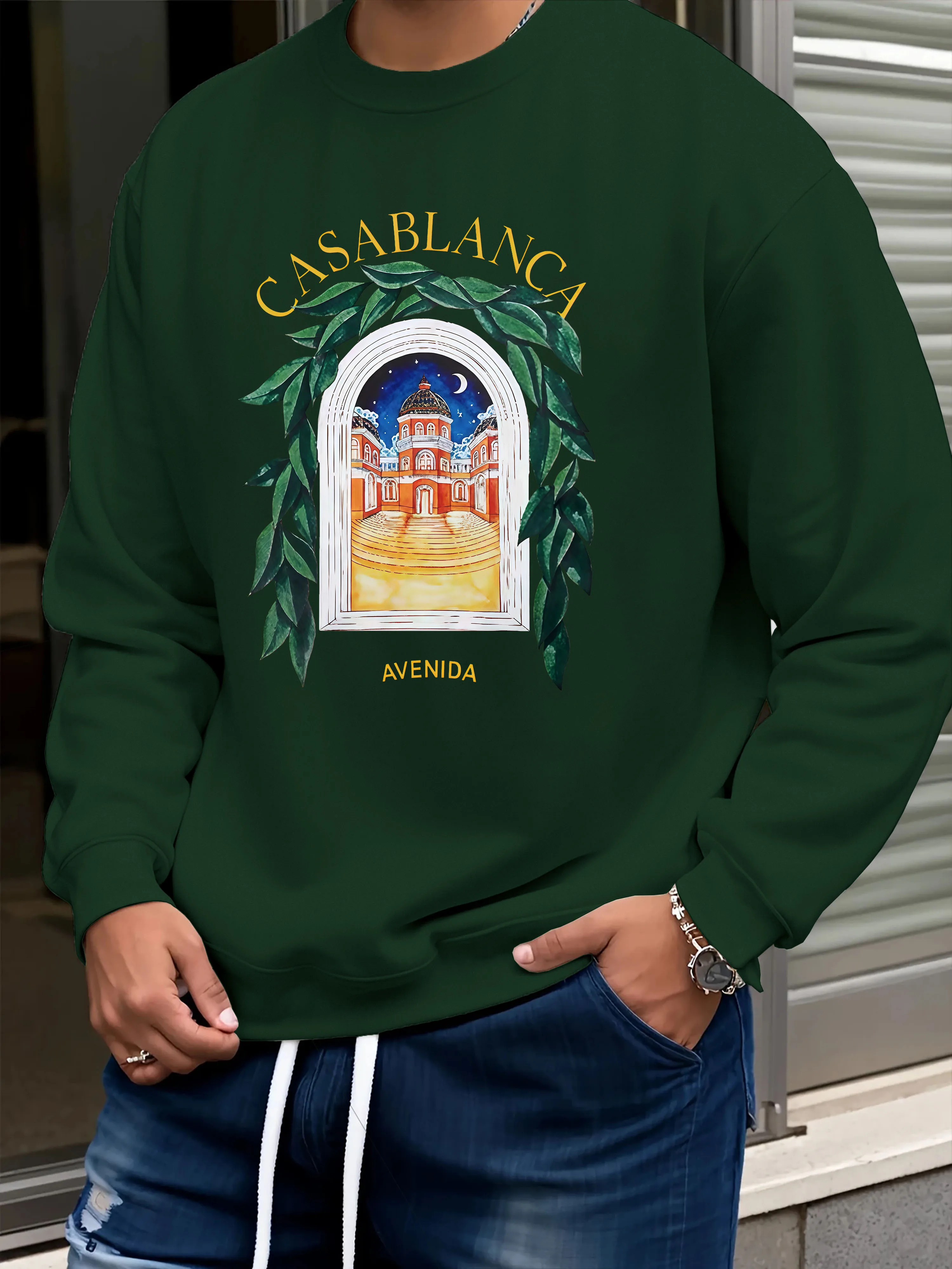 سويت شيرت رجالي بطبعة جرافيك من Ling Moyun - نسيج بوليستر ناعم مريح #5