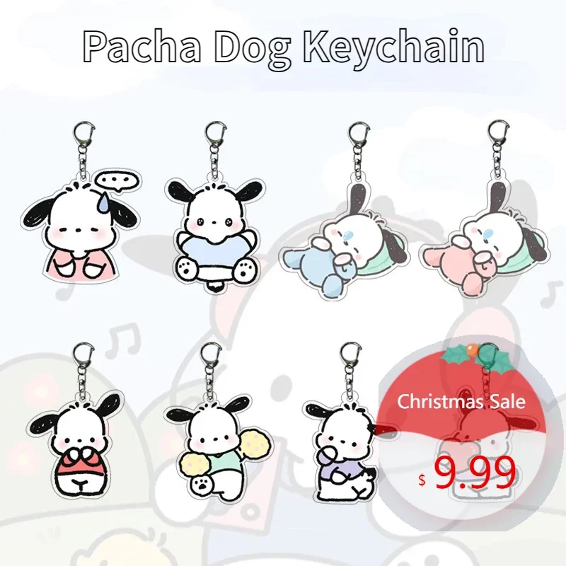 

Cartoon Anime Surrounding Sanrio Pacha Dog Acrylic Keychain Bag Mobile Phone Pendant Couple Bag Decoration