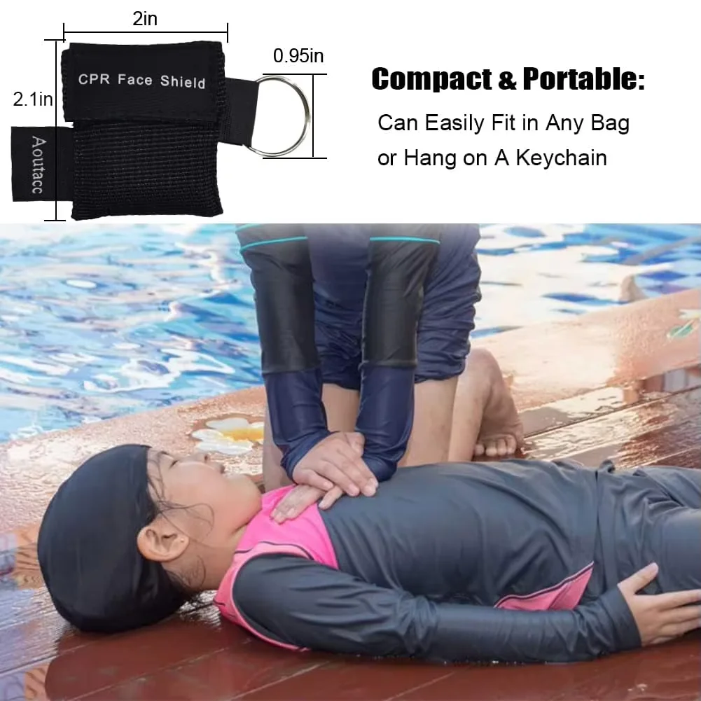 Outdoor Rescue Health Care Tools Jetting Resuscitator Mask Key Chain First Aid Emergency Face Shield CPR Mask Professional