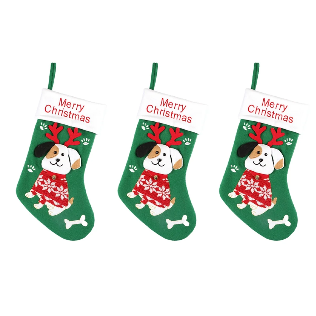 Cat and Dog Christmas Stockings Pendants Cute Cartoon Christmas Stockings Gift Bags Christmas Decorations Puppy