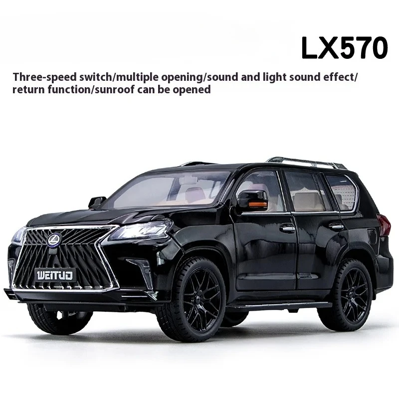 

Большой 1:18 LX570 внедорожник из металлического сплава, литая под давлением модель автомобиля, детская игрушка, детский подарок, подарок на день рождения для мальчиков