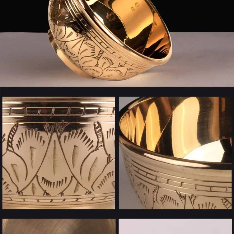 Vaso de licor de Metal de estilo europeo, copa de cáliz de latón Retro, copa de vino, Mini bebida creativa, copa de vino, Bar en casa, taza de té de Kung Fu