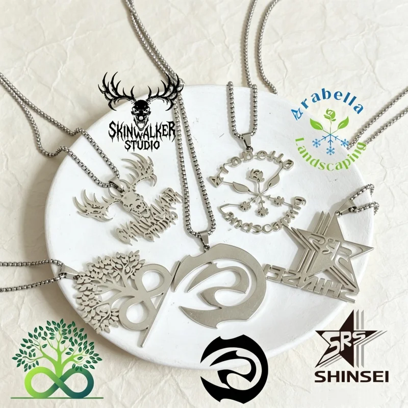 Collier personnalisé avec logo photo, simple, en acier inoxydable, anti-décoloration, pendentif, bijoux, cadeaux