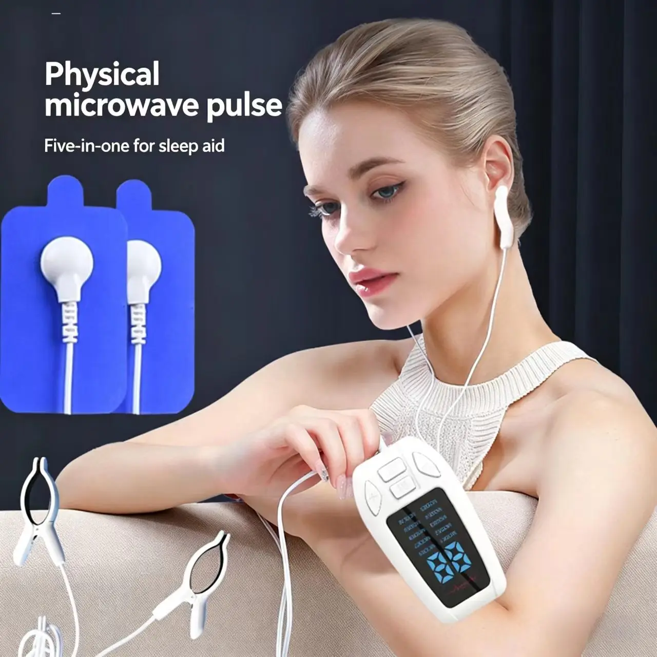 Professional Vagus Nerve Stimulator Auricular Neurostimulation CES Therapy Clip Ear for Anxiety Stress Depression