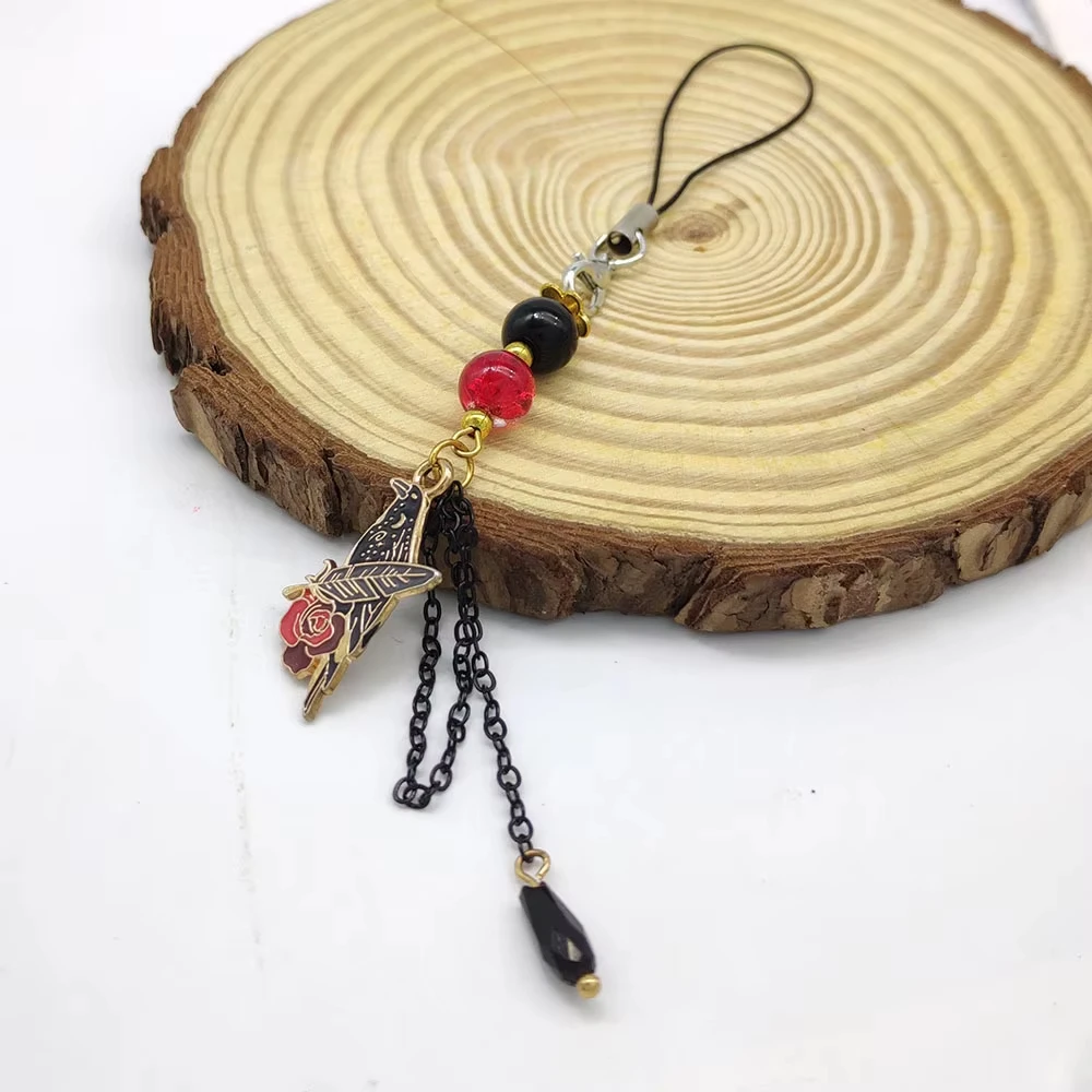 لعبة الحب والمساحة العميقة سيلوس تأثيري الهاتف سحر المفاتيح الغراب روز قلادة كيرينغ حقيبة مطرز اكسسوارات عيد الميلاد الدعائم #3