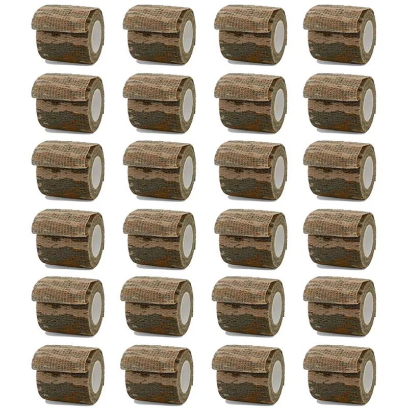 1/6/20Pcs Desert Camouflage Elastic Bandage Hunt Disguise Elastoplast Wrap Tape Self Adhesive Sports Protector Ankle Knee Finger