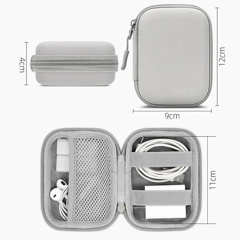 Portable Mini Hard Shell Digital Gadgets Storage Bag Artificial Leather Earphone Charger Case Data Cable U Disk Organizer