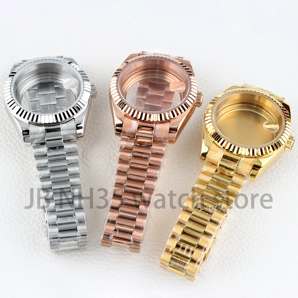 

Silver/Gold/Rose Gold 36mm/39mm NH35 Case Sapphire Glass Stainless Steel Presidential Bracelet for Datejust NH35 NH36 Movement