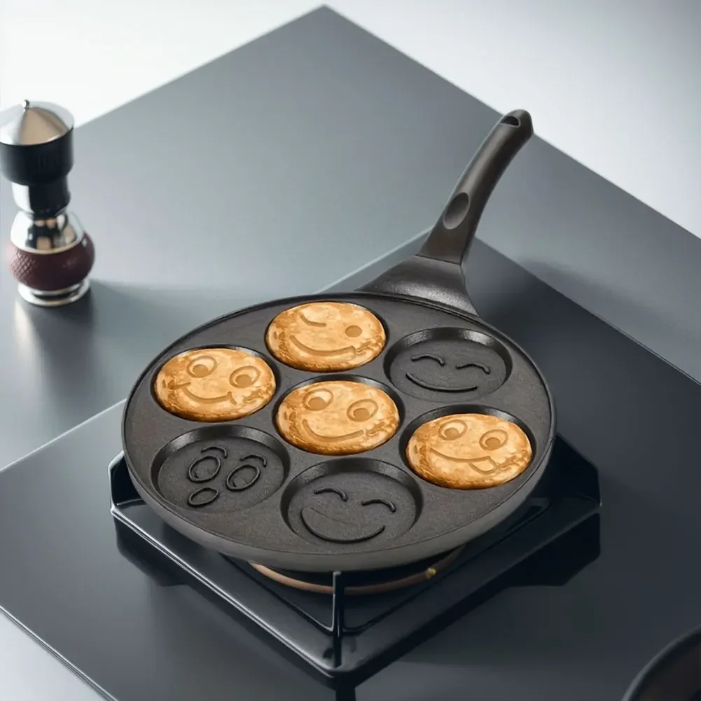 7/4 Cups Frying Pot Breakfast Maker Cooking Egg Pan Non-stick Griddle Pancake Steak Pan Thickened Mini Pancakes Maker for Kids