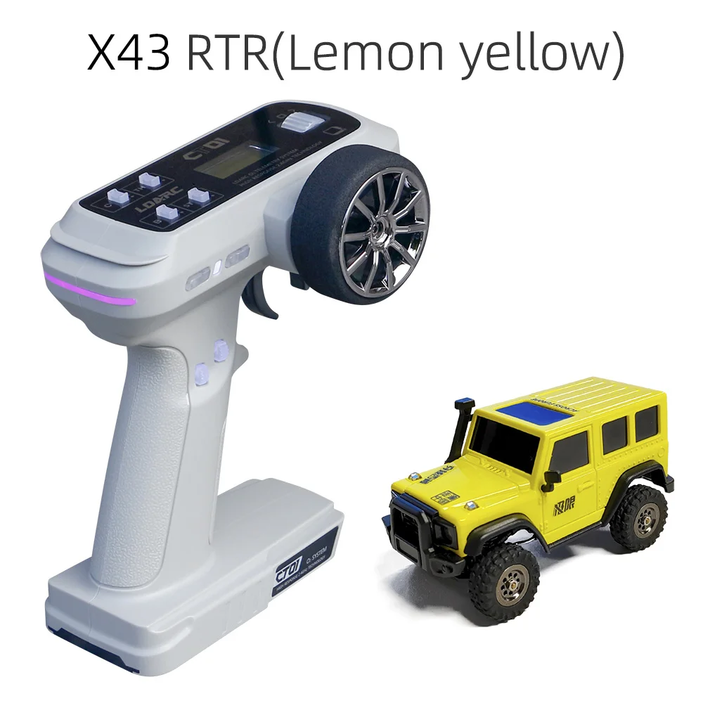 LDARC X43 1/43 2.4G 4WD RC samochód samochód Rock clawler zdalnie sterowany Mini wspinaczka LED lekkie samochody terenowe modele zdalnie sterowane zabawki wyścigowe