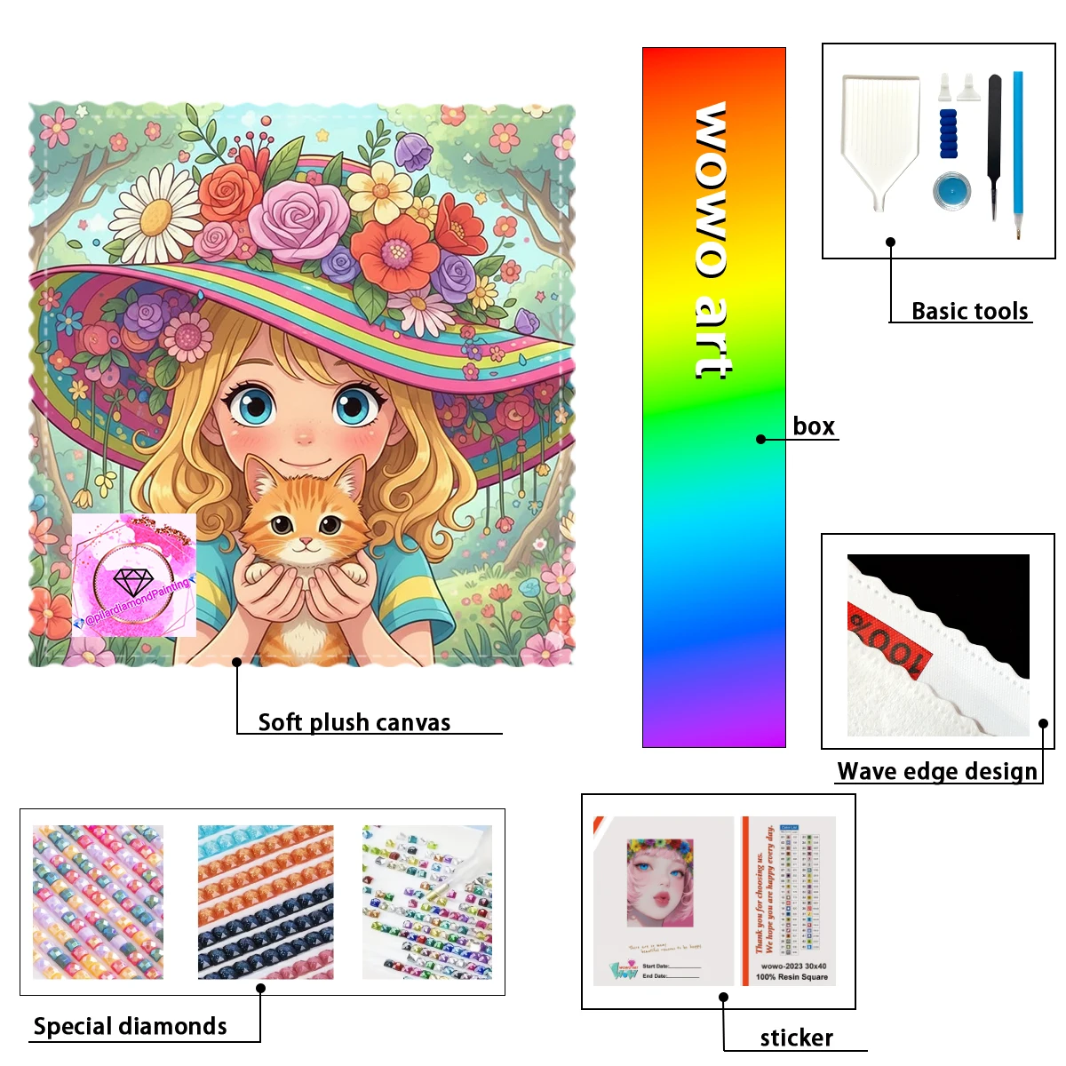 

【pilar Diamond Art】The Elves and the Little Orange Cat 100% Full Diamond Stamping Kit Perfect Masterpiece worth Buying