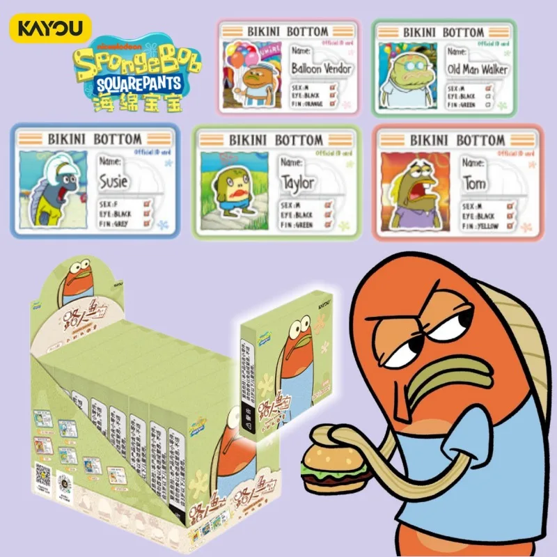 KAYOU SpongeBob SquarePants Card Road Mermaid Genuine Anime Cartoon Collection Card Kawai Toy Ornaments Holiday Gifts