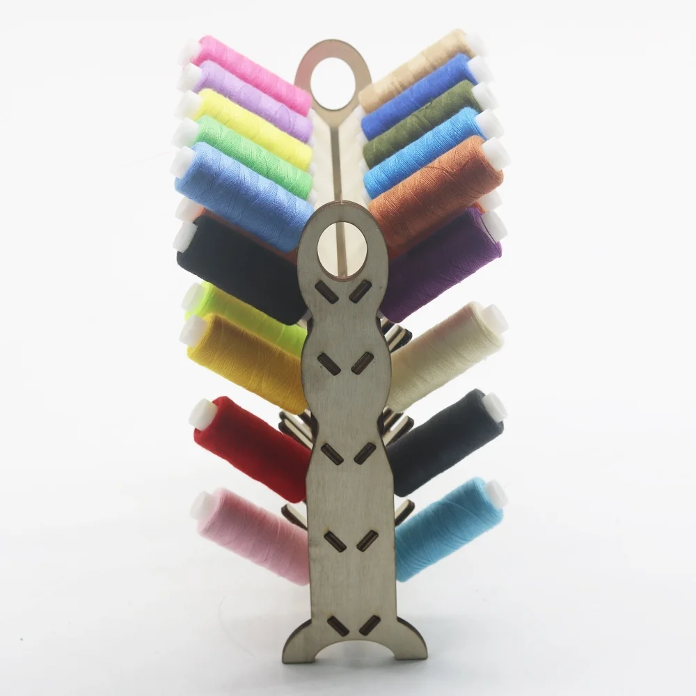 1Pcs Detachable Wooden Thread Holder 50 Spools Sewing Embroidery Thread Rack Organizer Wall Hanging Cones Stand Shelf Tool
