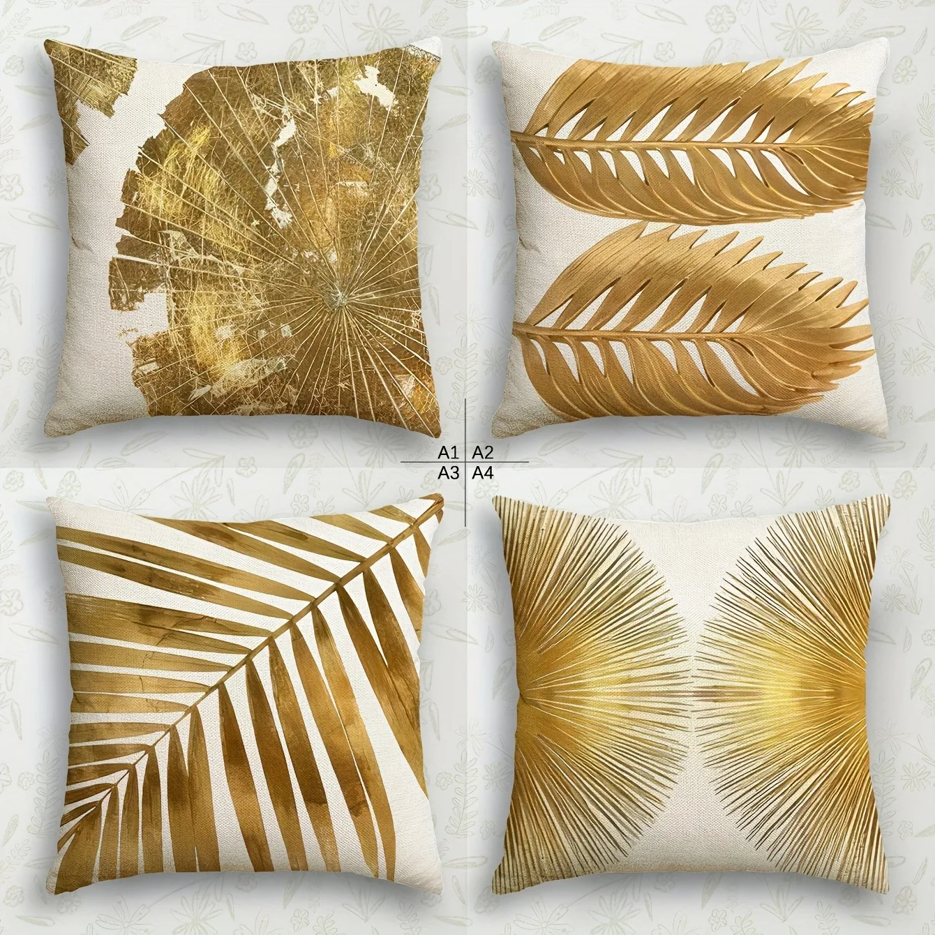

Наволочка с узором в виде сусального золота, роскошный чехол для подушки с металлическим тропическим дизайном для современного элегантного домашнего декора дивана