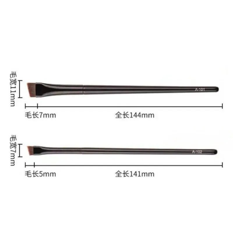 2PCS Blade Brush Set - Large & Small Angled Eyeliner & Detailing Brushes for Professional Makeup, Microblading-Style Brows, Grap