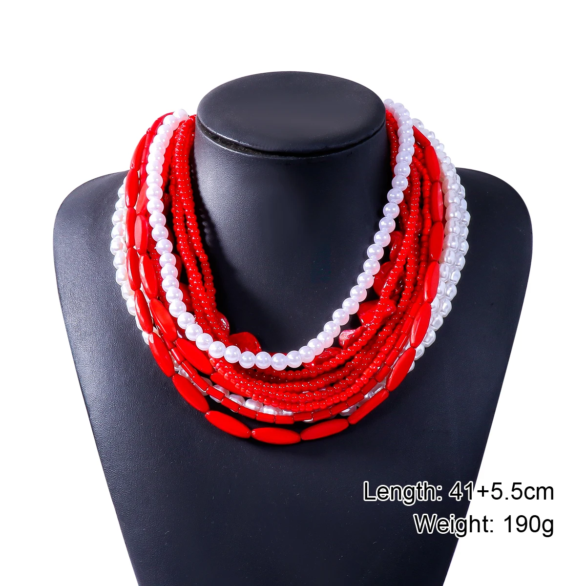 2024 Colorful Multilayer Acrylic Beads Chains Imitation Pearl Necklaces for Women Vintage Boho Style Statement Jewelry Collar