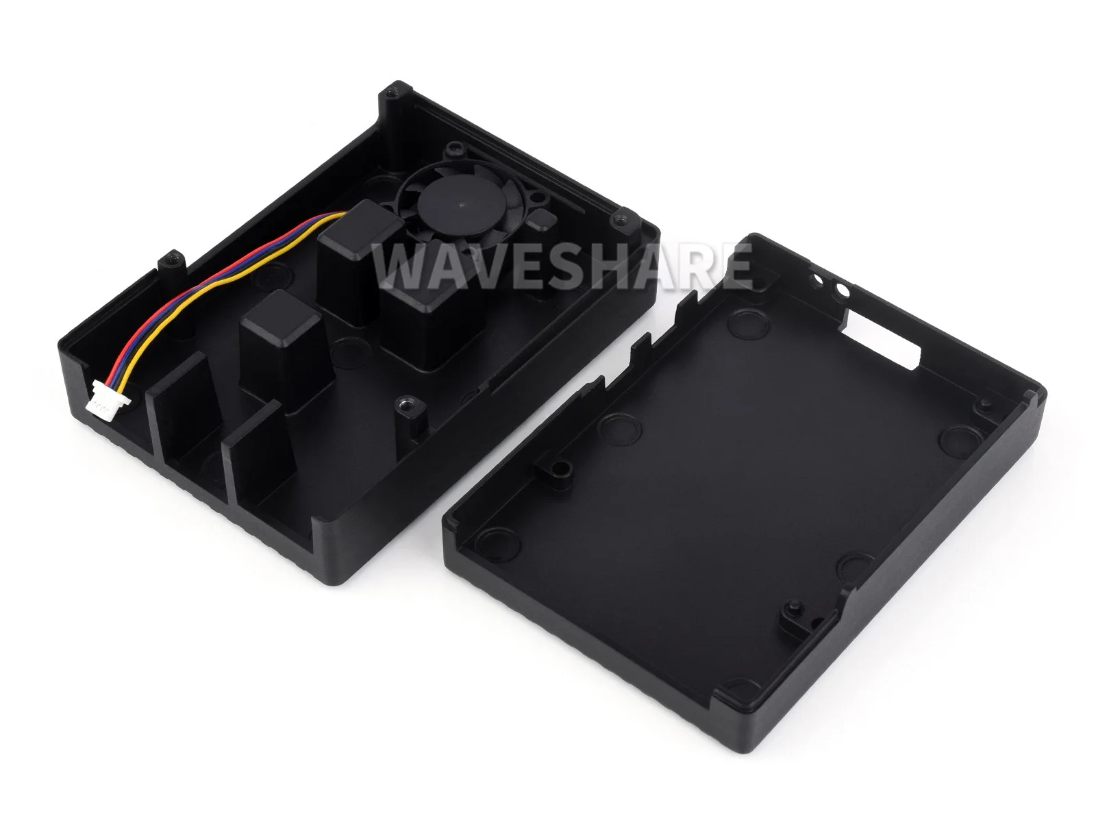 Aluminum Stripe Grooved Case For Raspberry Pi 5, Built-In Cooling Fan And Heatsink Pillars