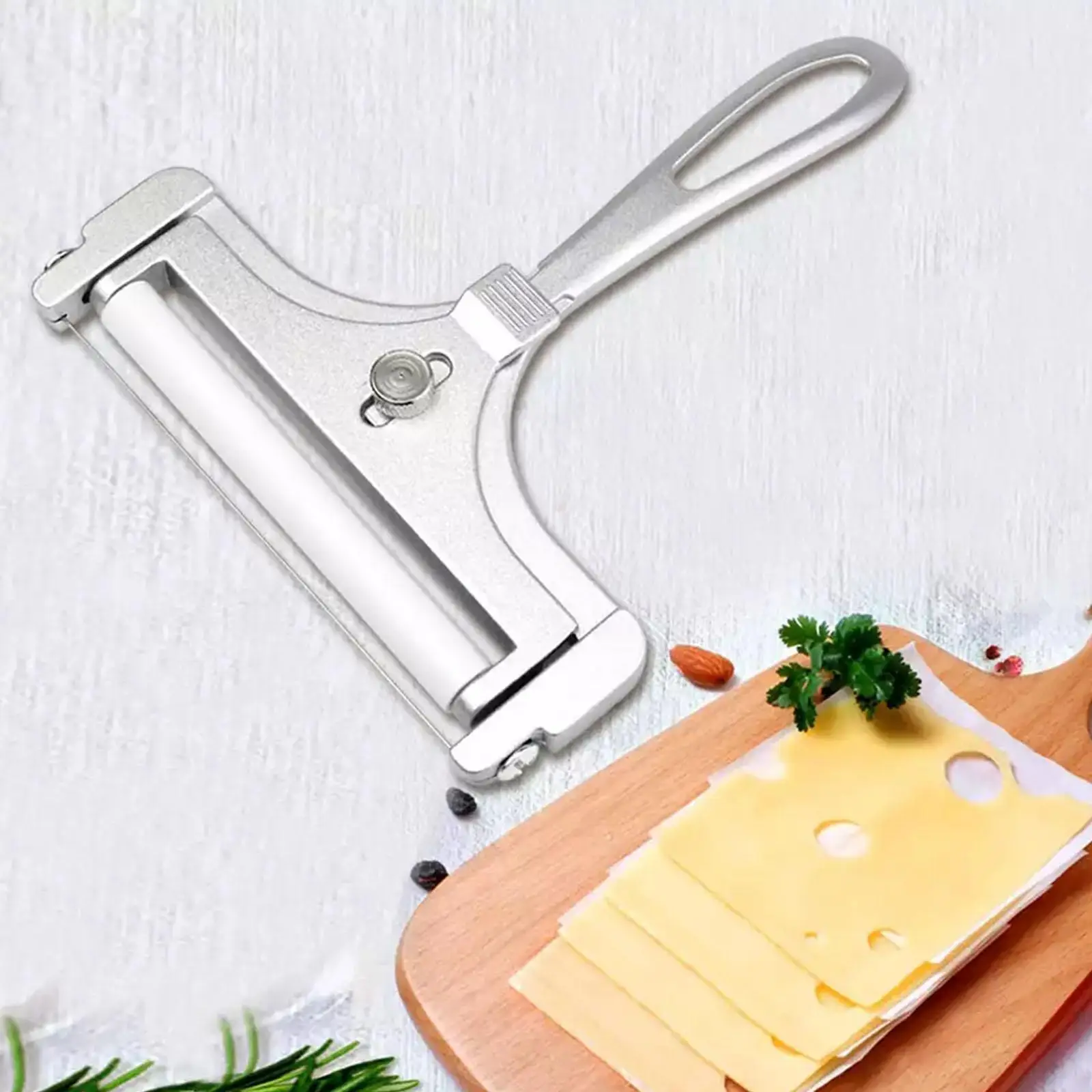 Rebanador de queso de aleación de aluminio, raspador de queso con espesor ajustable, afeitadora de mantequilla y queso, rebanador de mantequilla, utensilios de cocina
