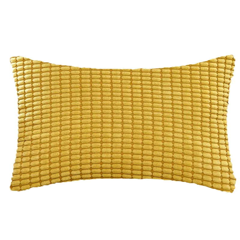 أغطية وسائد مخملية مخططة صفراء ، غطاء وسادة فائق النعومة ، غطاء وسادة مزخرف ، سروال قصير ، أريكة منزلية ، 45x45 سم