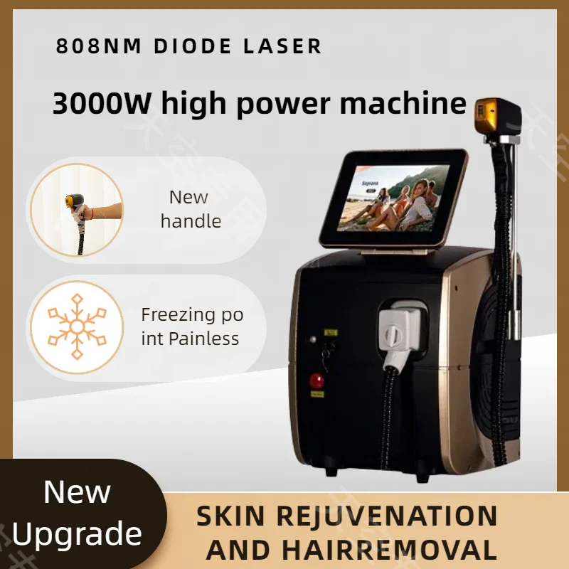 2025 Portatile 808 3 onde Diodo Laser Permanente Dei Capelli Rimuovere Veloce Depilazione Painfree Penetrazione Dei Follicoli Dispositivo di Ringiovanimento Della Pelle