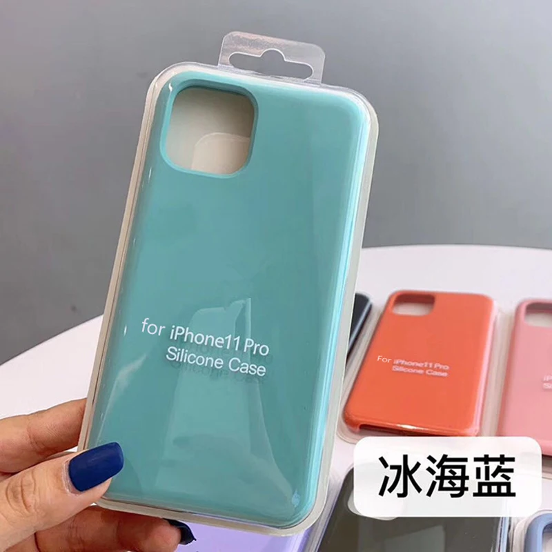 Luksusowe etui z płynnego silikonu Candy Colorful do iPhone'a 15 14 Plus 13 Pro 12 mini 11 Pro MAX Miękki, gładki, matowy pokrowiec na telefon — zdjęcie produktu 3