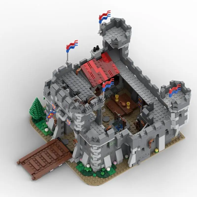 جديد 1527 قطعة MOC عرض الشارع في القرون الوسطى نموذج قلعة العاهل الأسود لتقوم بها بنفسك أفكار إبداعية لعبة أطفال تجميع لغز كتل الطوب هدية #2