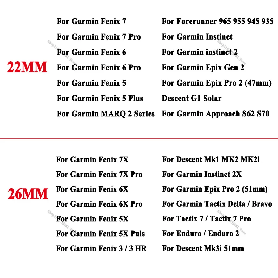 26mm 22mm Quickfit Watchband For Garmin Fenix 7X 7 Pro 6X 6 Pro 5X 5 Plus Silicone EPIX PRO Wrist Band Forerunner 965 955 Strap