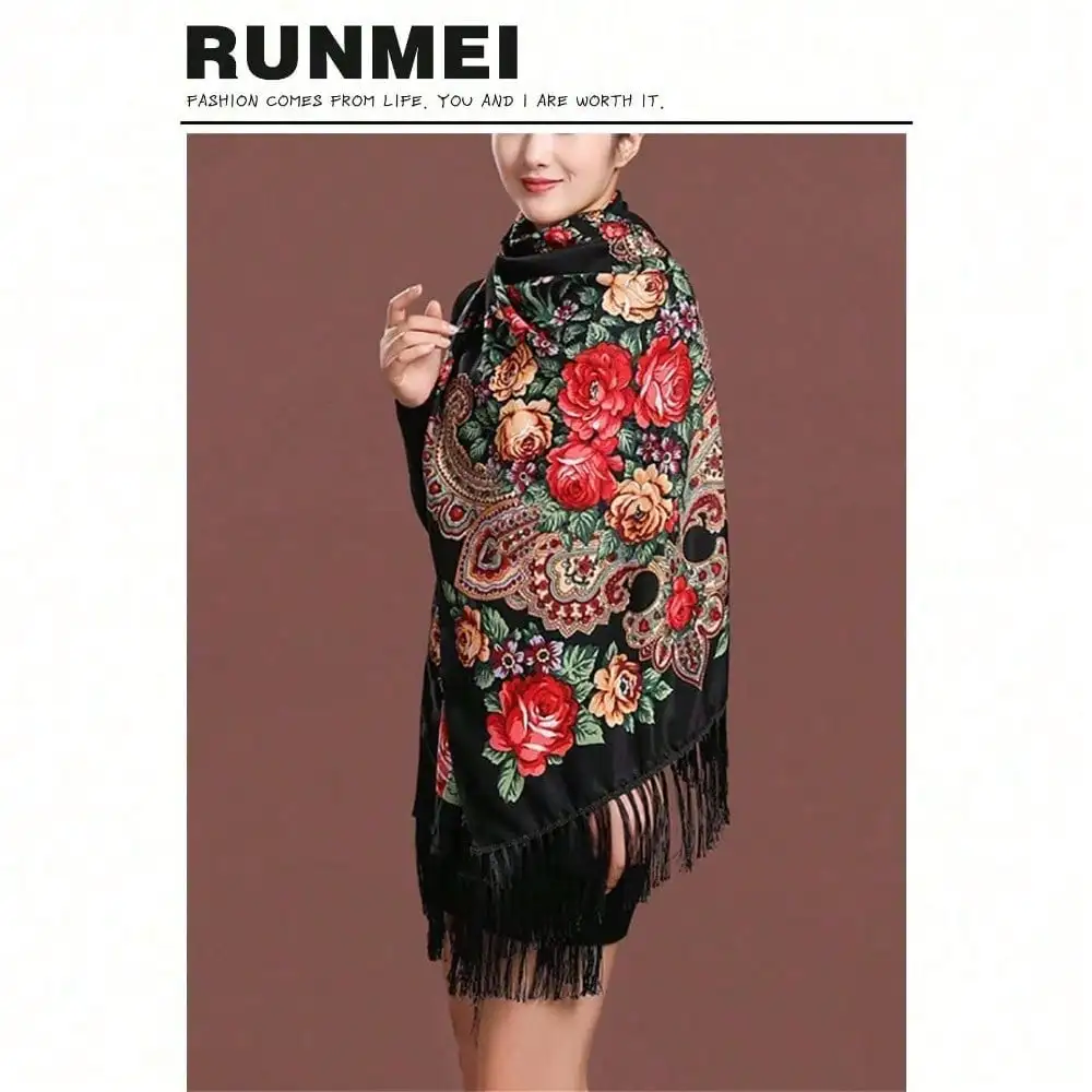 

1pc Women Winter Warm Classic Casual Style Scarf, Long Russian Scarf Boho
