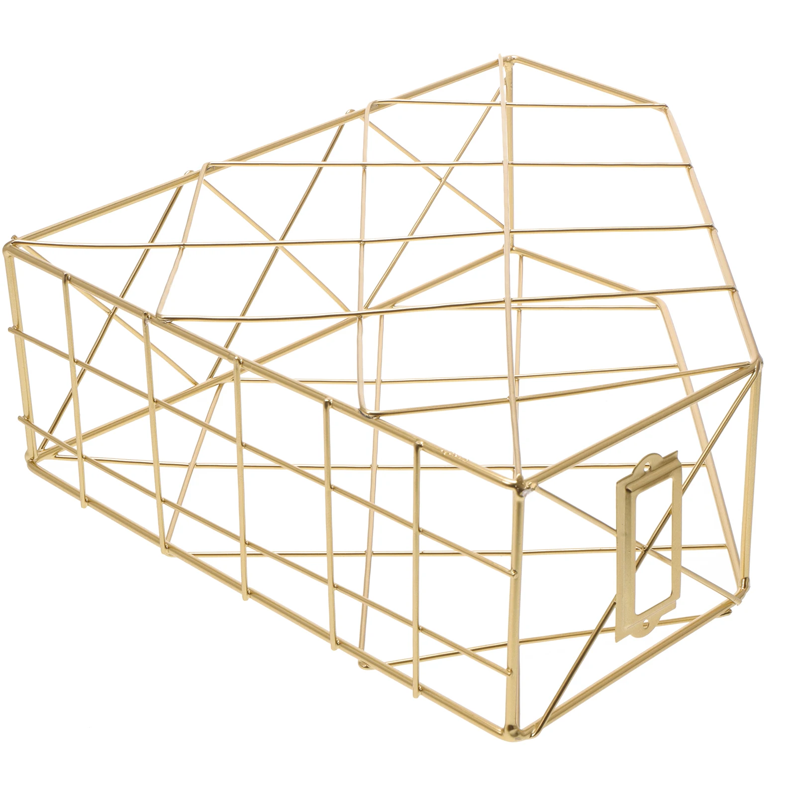 

Geometric Desktop Storage Box 12.6X8.6X12.6Inch Iron Document Rack Nordic Style Book Organizer File Folder Holder Desktop