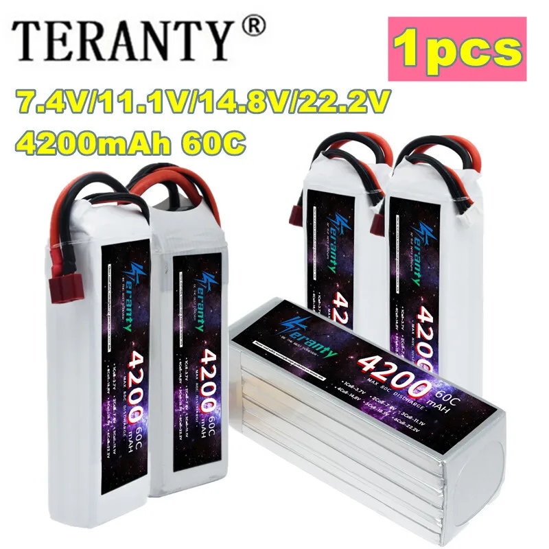 

TERANTY 4200MAH 2S 3S 4S 6S Lipo Батарея для радиоуправляемого автомобиля FPV Дроны Лодки Вертолеты 60C 7,4 В 11,1 В 14,8 В 22,2 В Перезаряжаемая батарея