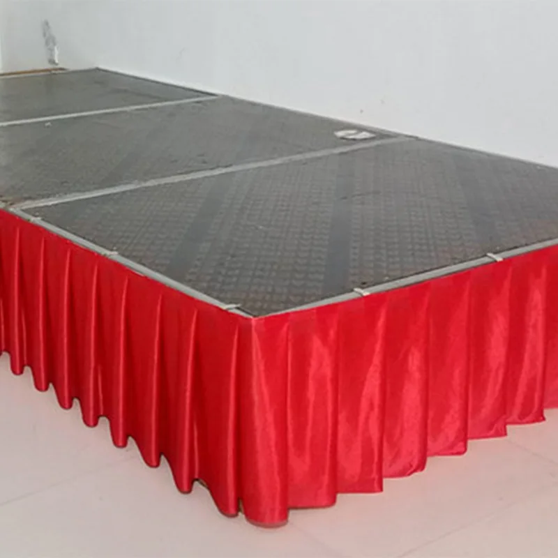 500cm Self-Adhesive Pleated Table Skirt Wedding T Stage Table Skirting Cloth for Wedding Stage Banquet Party Event Decoration
