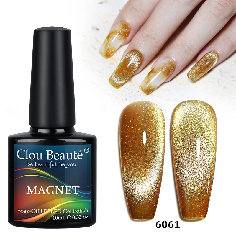 Clou Beaute 10ml Snow Pear Crushed Ice Cat Eye Gel Nail Polish Shiny Bubble-Free UV/LED Drying Gel Suitable Nail Art DIY Design