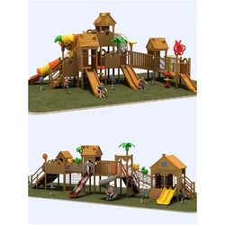 Kindergarten outdoor large solid wood slide outdoor children's climbing frame sports combination huanghuali wooden slide