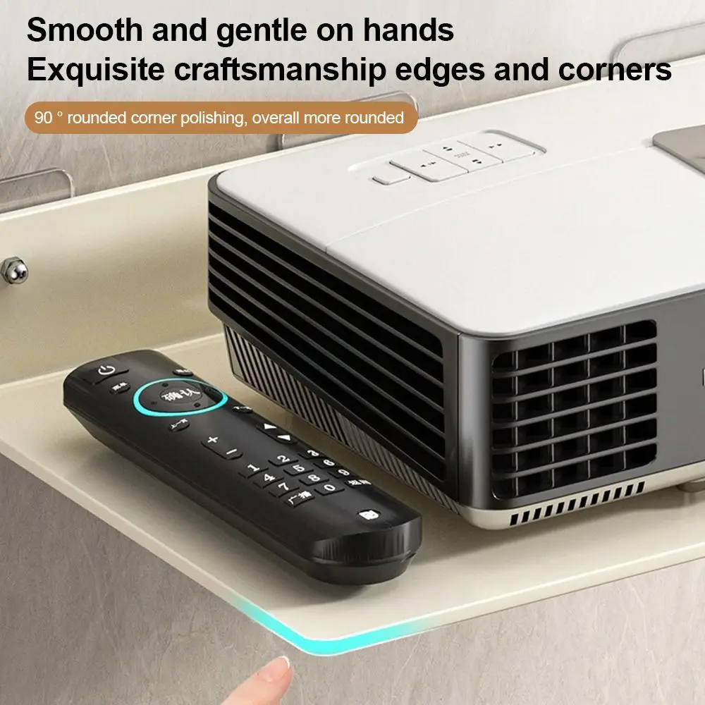 Useful Stainless Steel Wall Mounted Storage Rack Space Saving No Drill WiFi Router Shelf Projector Rack Home Organizer