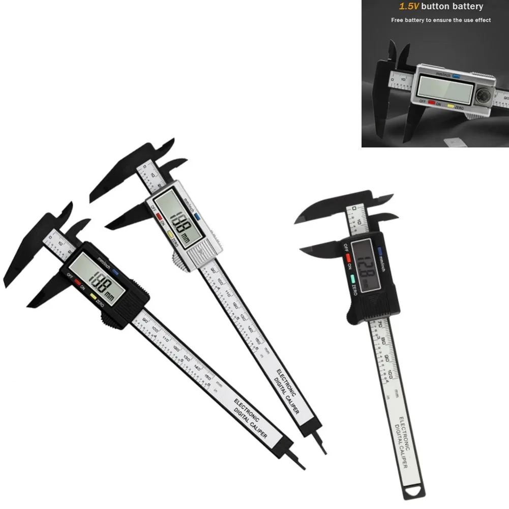 

150mm 100mm Electronic Digital Caliper Carbon Fiber Dial Vernier Caliper Gauge Digital Ruler Micrometer Measuring Tool