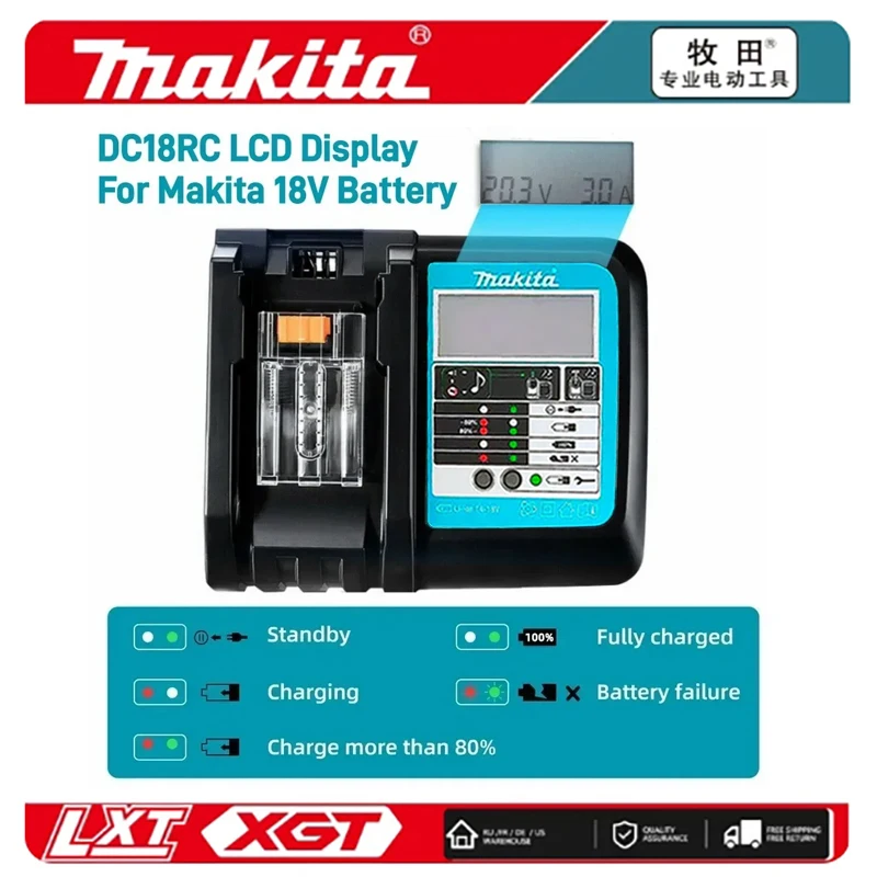 

Original 18V Makita DC18RC-LED lithium-ion battery 14.4V 3A charger, for Makita BL1850, BL1840, BL1830,electric tool chargers