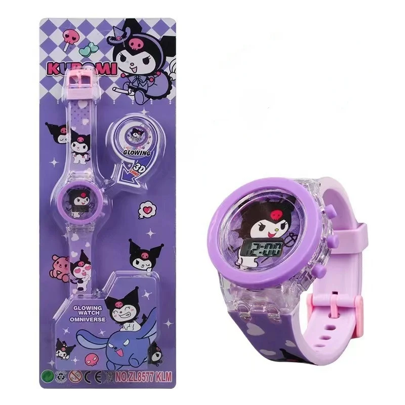 Anime Flash Sanrio Children\'s Watch Boy Cartoon Kuromi Melody Children\'s Watch Girl Student Clock Gift