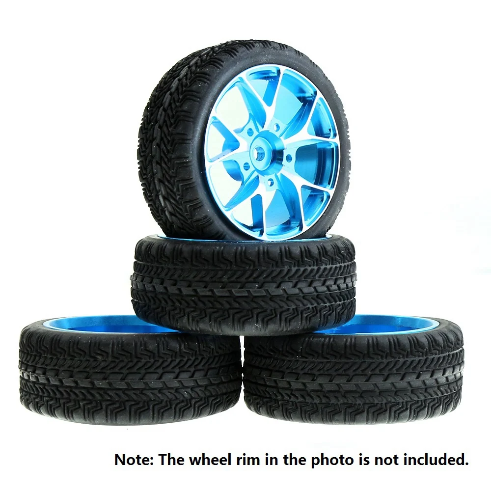 【CYBER MONDAY】4Pcs Rubber Tire Tyre for 1/10 RC On-Road Drift Touring Car ,5