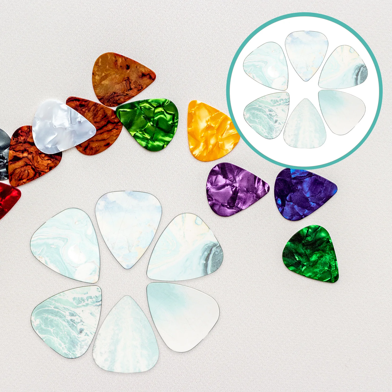 6pcs Guitar Picks Thick Folk Smooth Edges Acoustic Electric Bass Ukulele Thumb Triangle Bulk Variety Pack For Stage Practice