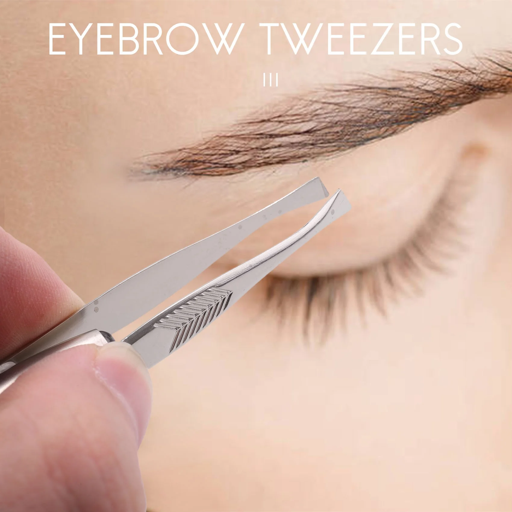 【~ NEW A94Z】Stainless Steel Eyelashes Eyebrow Tweezer + LED Light