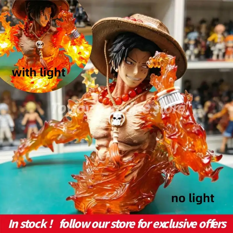 

In Stock Anime One Piece Portgas D Ace Action Figure 13cm Pvc Statue Ace With Light Figures Ornament Collection Model Toy Gifts