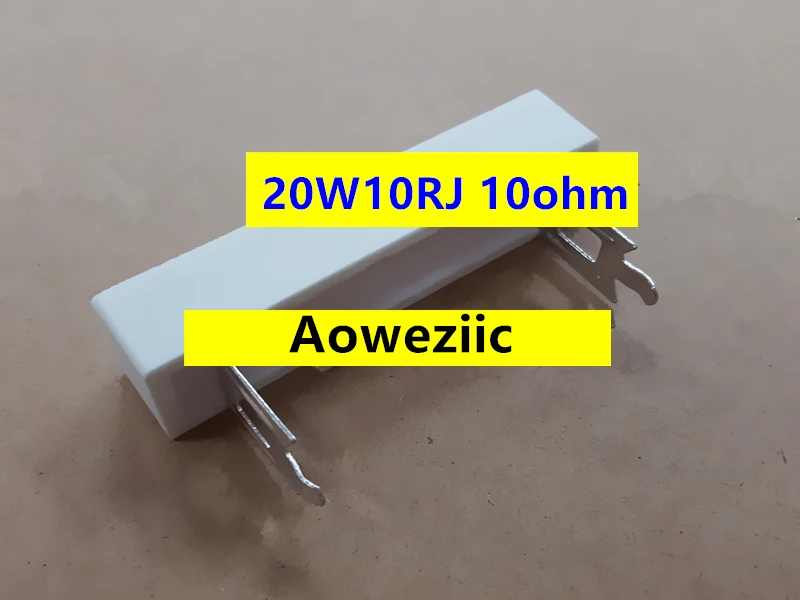 10Pcs 20W10RJ 20W10ΩJ Horizontal Cement Resistor 20W 10 ohm Ceramic Resistance precision 5% Power Resistance Insert foot Pin